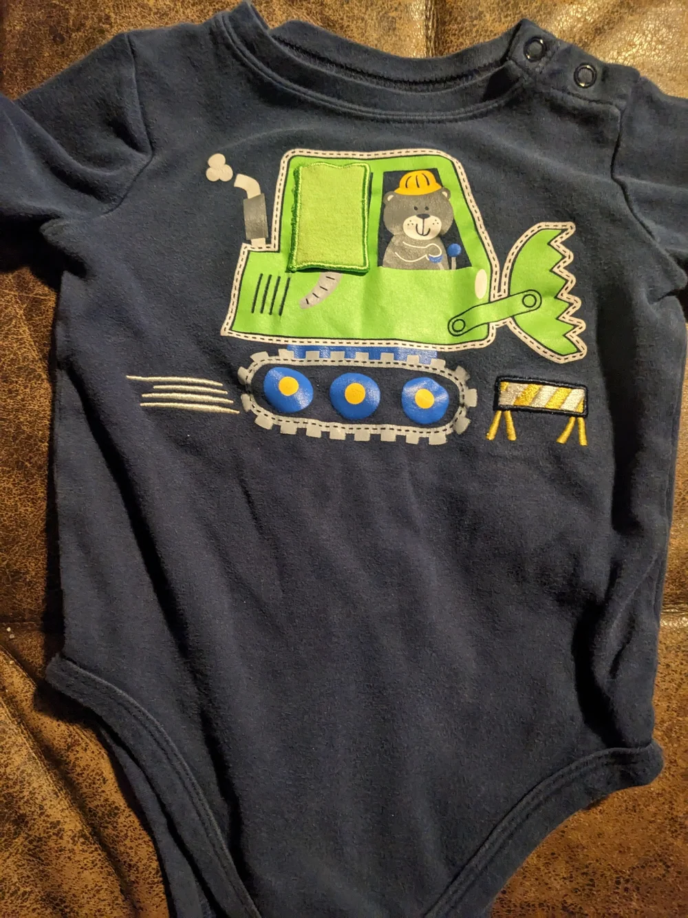 Garanimals Navy One-Piece with Green Excavator Graphic
